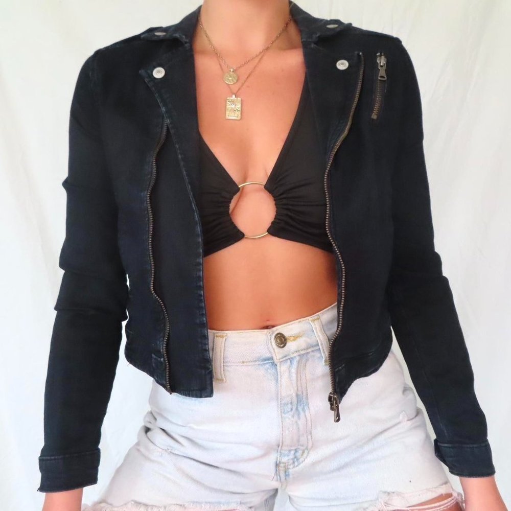 HUDSON DENIM DARK BLUE SIZE EXTRA SMALL JACKET